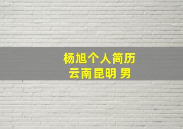 杨旭个人简历 云南昆明 男